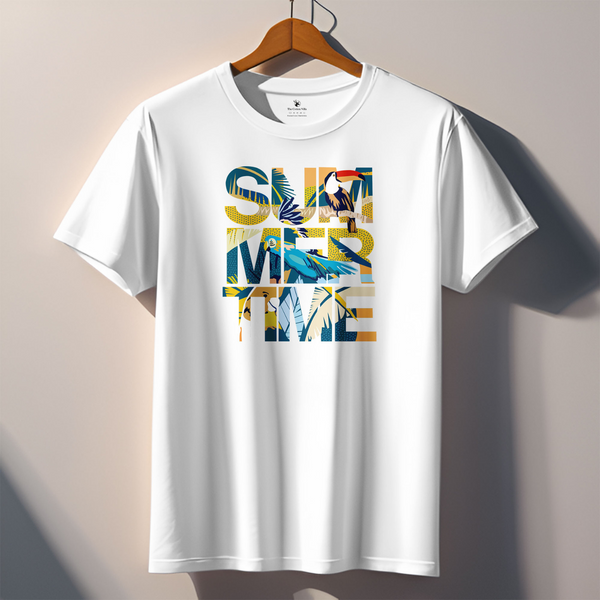 Men's Printed T-Shirt - Summer Time - White