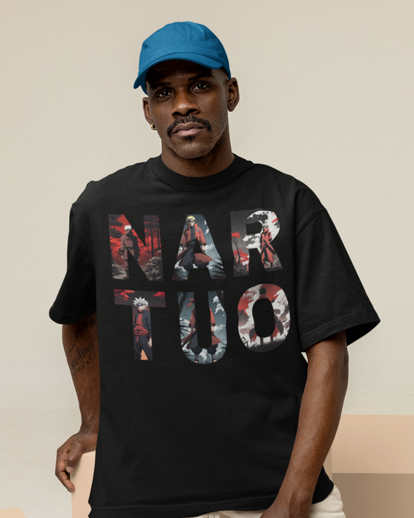 Men's Oversize Printed T-Shirt | NARTUO Black