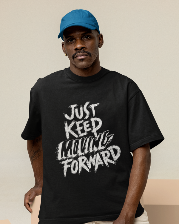 Men's Oversize Printed T-Shirt | Just keep moving forward