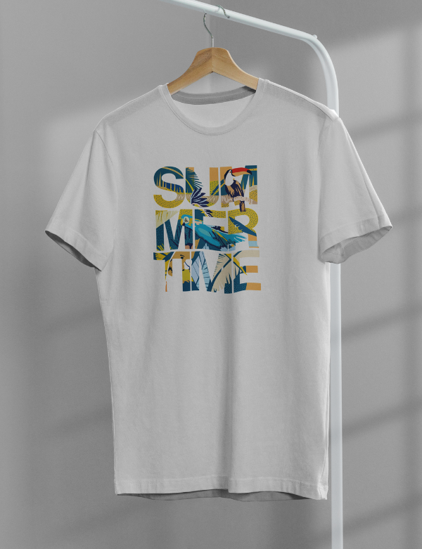 Men's Printed T-Shirt - Summer Time - White