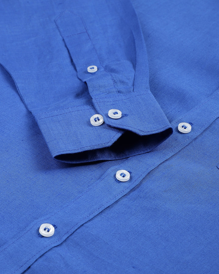 Egyptian Blue Men Linen Shirt